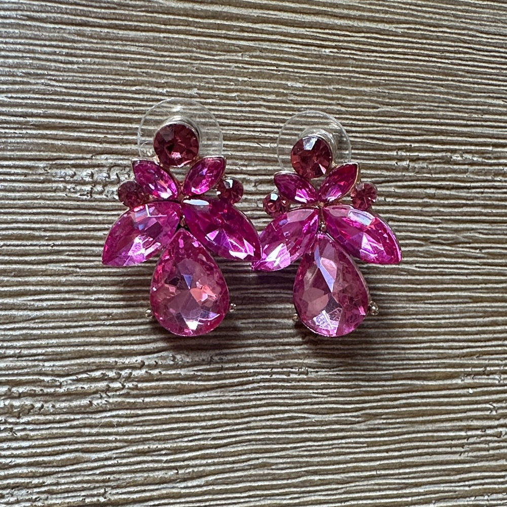 Elegant Pink Crystal Earrings